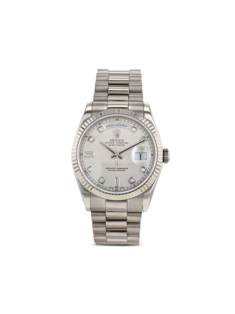 Rolex 2002 pre-owned Day-Date 36mm - Silver von Rolex