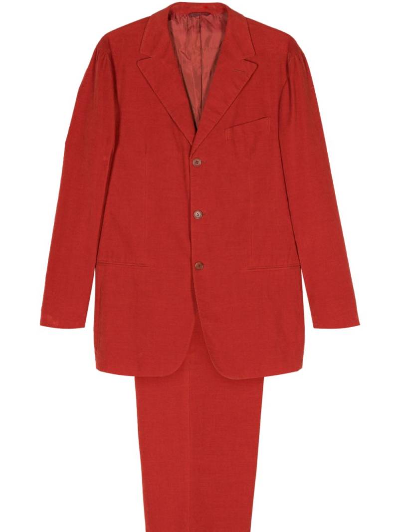 Romeo Gigli Pre-Owned 1990s corduroy single-breasted suit - Red von Romeo Gigli Pre-Owned