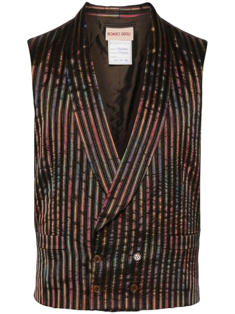 Romeo Gigli Pre-Owned 1990s striped waistcoat - Black von Romeo Gigli Pre-Owned