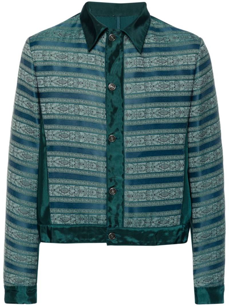 Romeo Gigli Pre-Owned 2000-2001 floral-jacquard jacket - Green von Romeo Gigli Pre-Owned