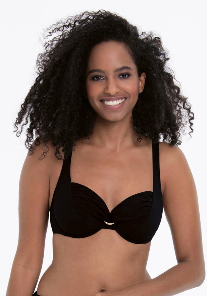 Rosa Faia Bügel-Bandeau-Bikini-Top, mit schöner Raffung und Zierring vorn Rosa Faia Bügel-Bandeau-Bikini-Top, mit schöner Raffung und Zierring vorn von Rosa Faia