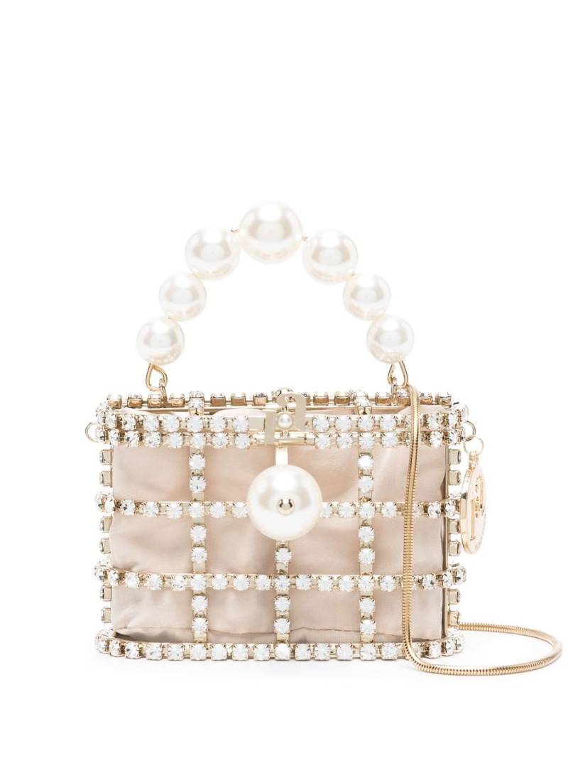 Rosantica crystal-embellished caged mini bag - Gold von Rosantica