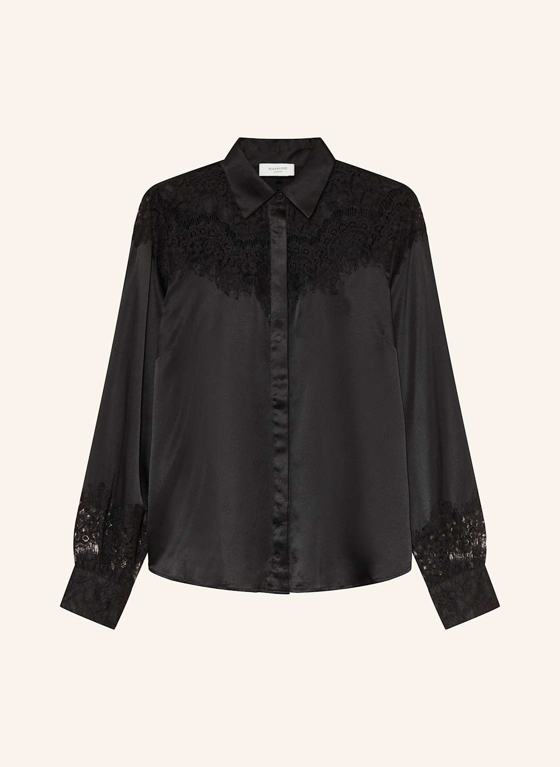 Rosemunde Hemdbluse Jade Mit Lochspitze schwarz von Rosemunde