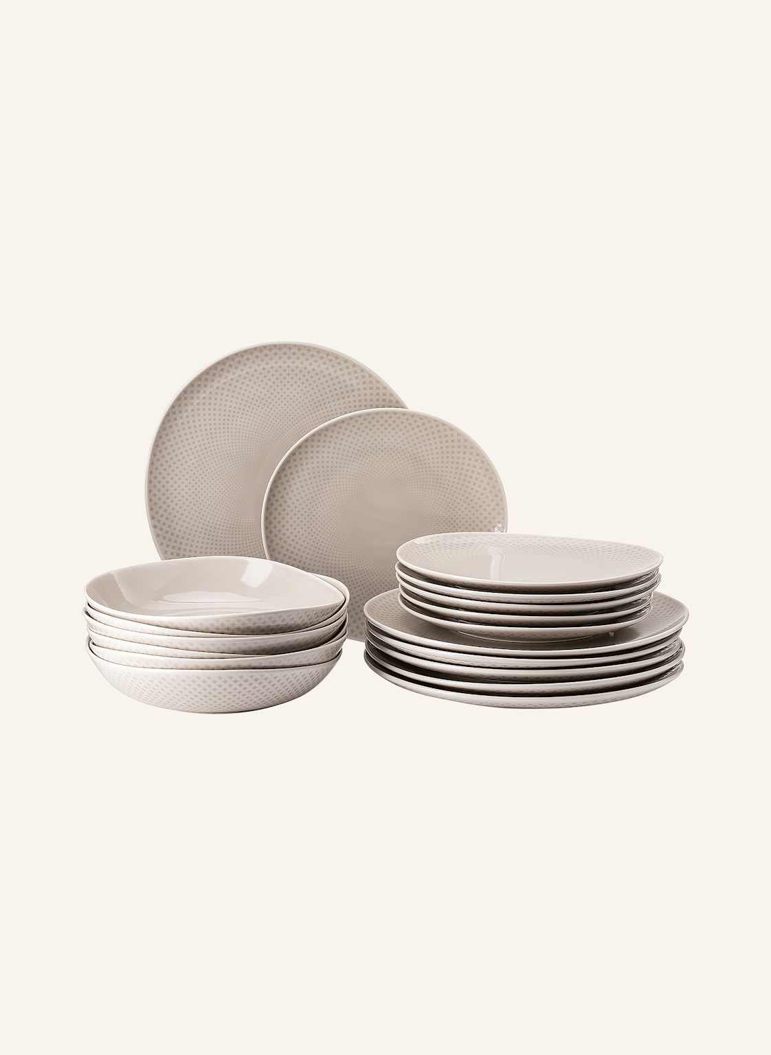 Rosenthal 18-Teiliges Geschirr-Set Junto Soft Shell grau von Rosenthal