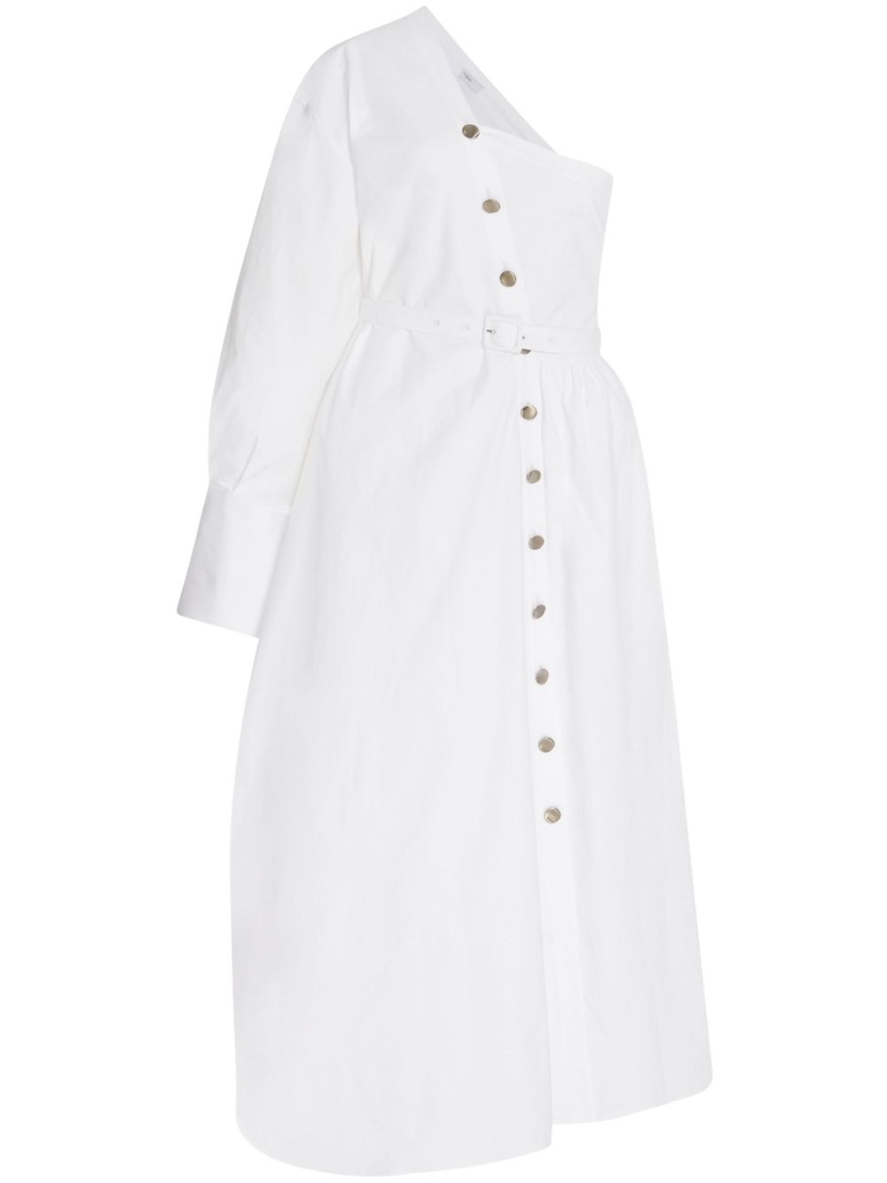 Rosetta Getty asymmetric one-shoulder midi shirt dress - White von Rosetta Getty