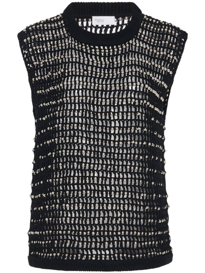 Rosetta Getty beaded crochet vest - BLACK / SILVER von Rosetta Getty