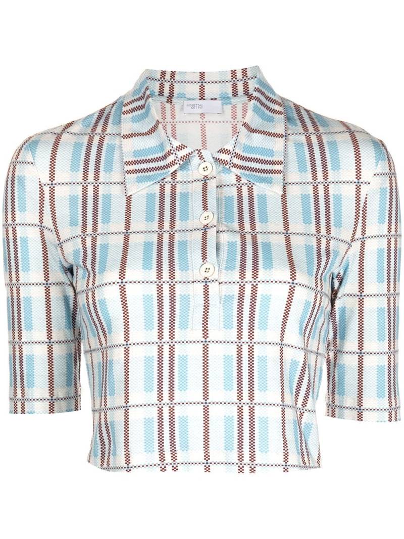 Rosetta Getty cropped check-print shirt - Blue von Rosetta Getty