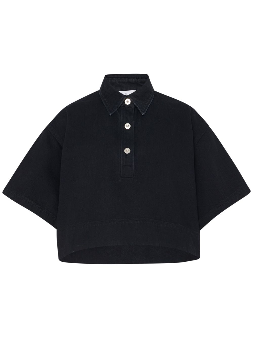 Rosetta Getty cropped denim polo shirt - Black von Rosetta Getty