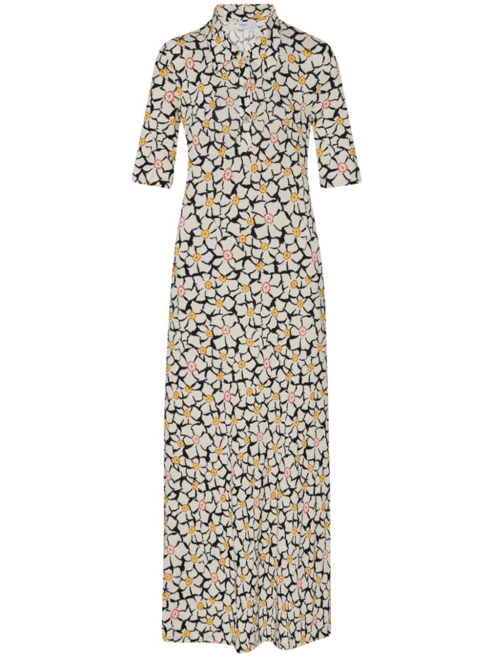 Rosetta Getty floral-print polo-collar maxi dress - Neutrals von Rosetta Getty