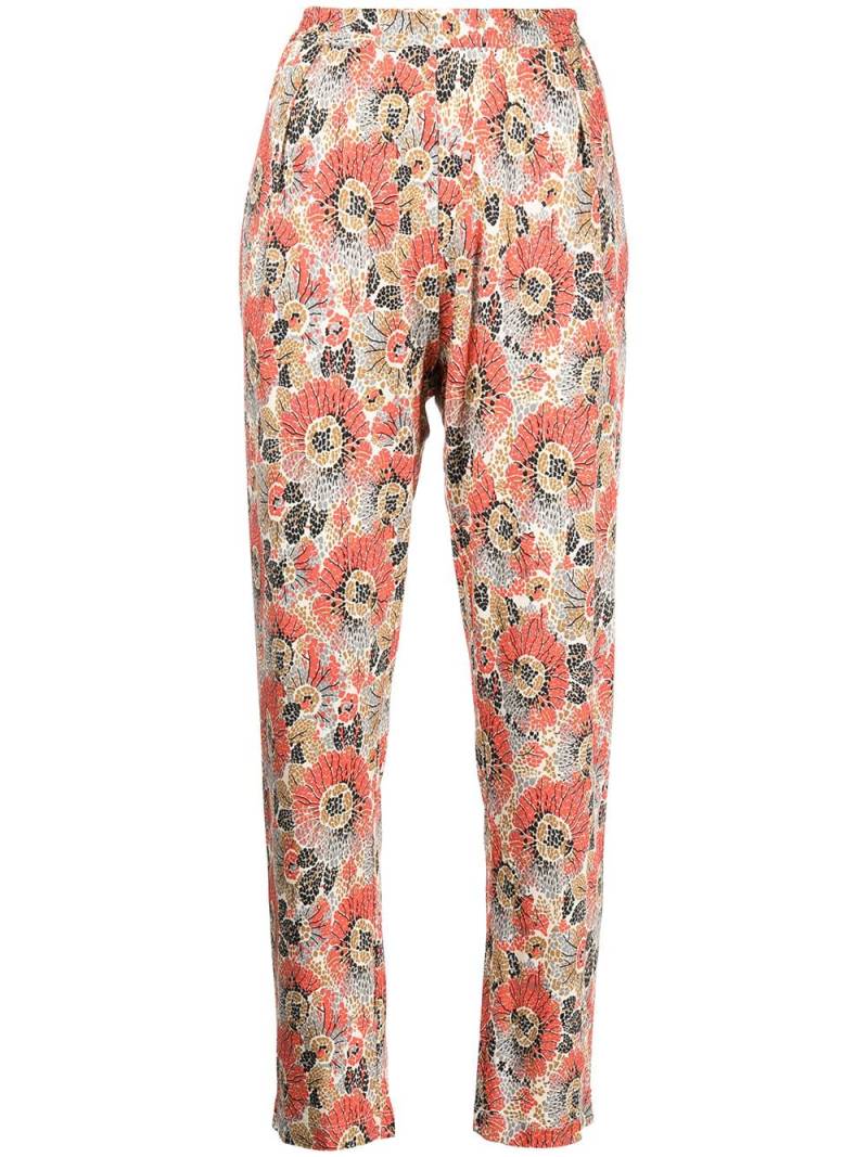 Rosetta Getty floral-print slim-fit trousers - Red von Rosetta Getty