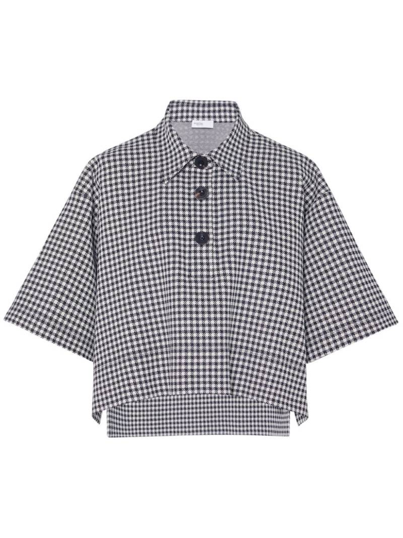 Rosetta Getty gingham-check cropped polo shirt - Black von Rosetta Getty