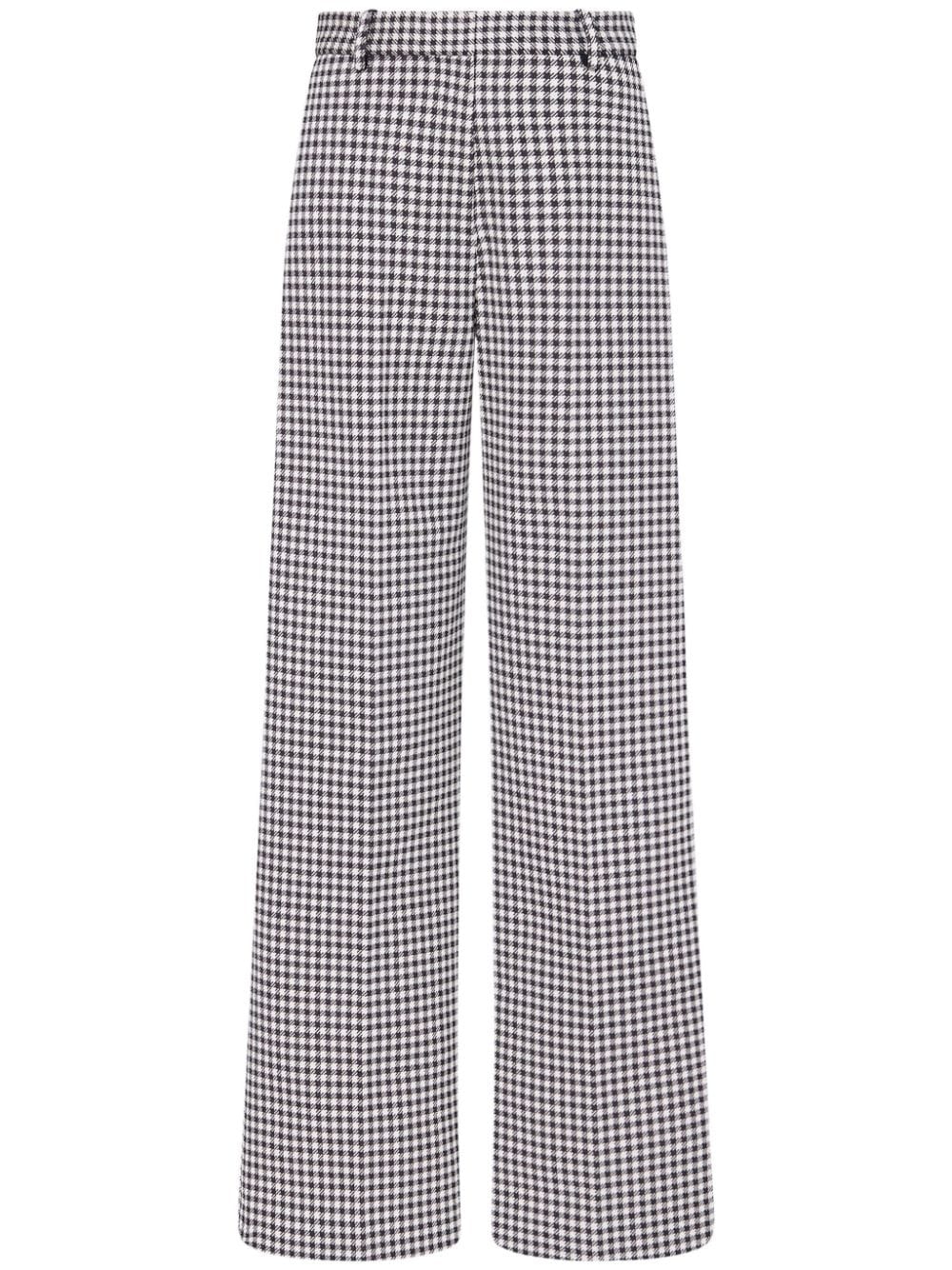 Rosetta Getty gingham-check straight-leg trousers - Black von Rosetta Getty