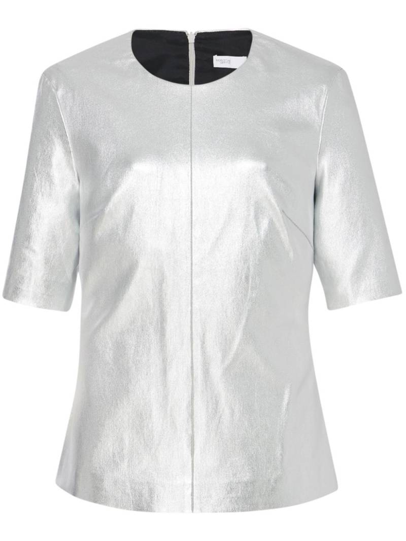 Rosetta Getty leather laminated T-shirt - Silver von Rosetta Getty