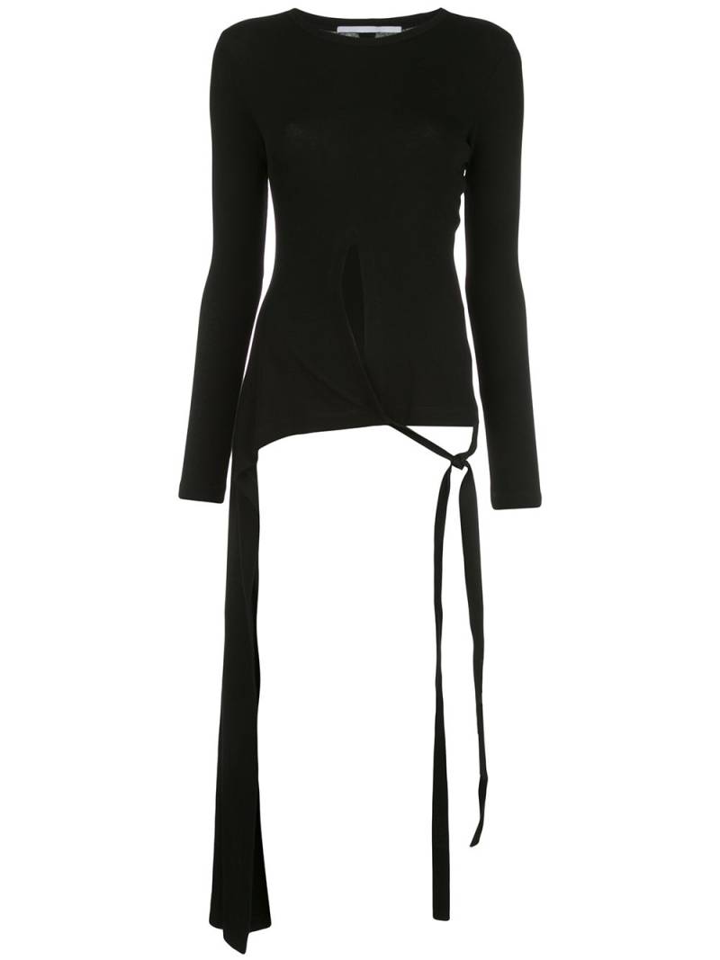 Rosetta Getty long sleeve split apron T-shirt - Black von Rosetta Getty