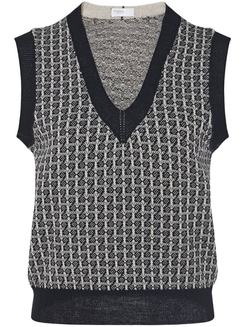 Rosetta Getty patterned intarsia-knit merino-wool vest - Black von Rosetta Getty