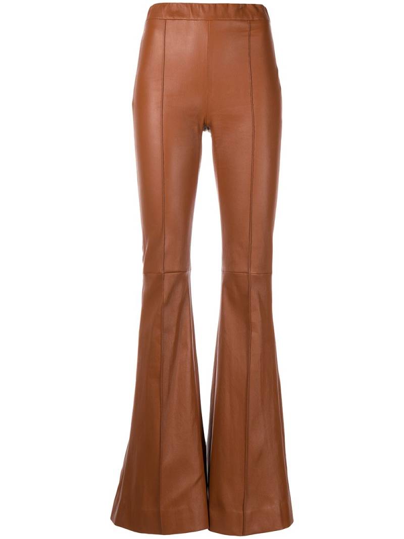 Rosetta Getty pintuck flared-leg trousers - Brown von Rosetta Getty