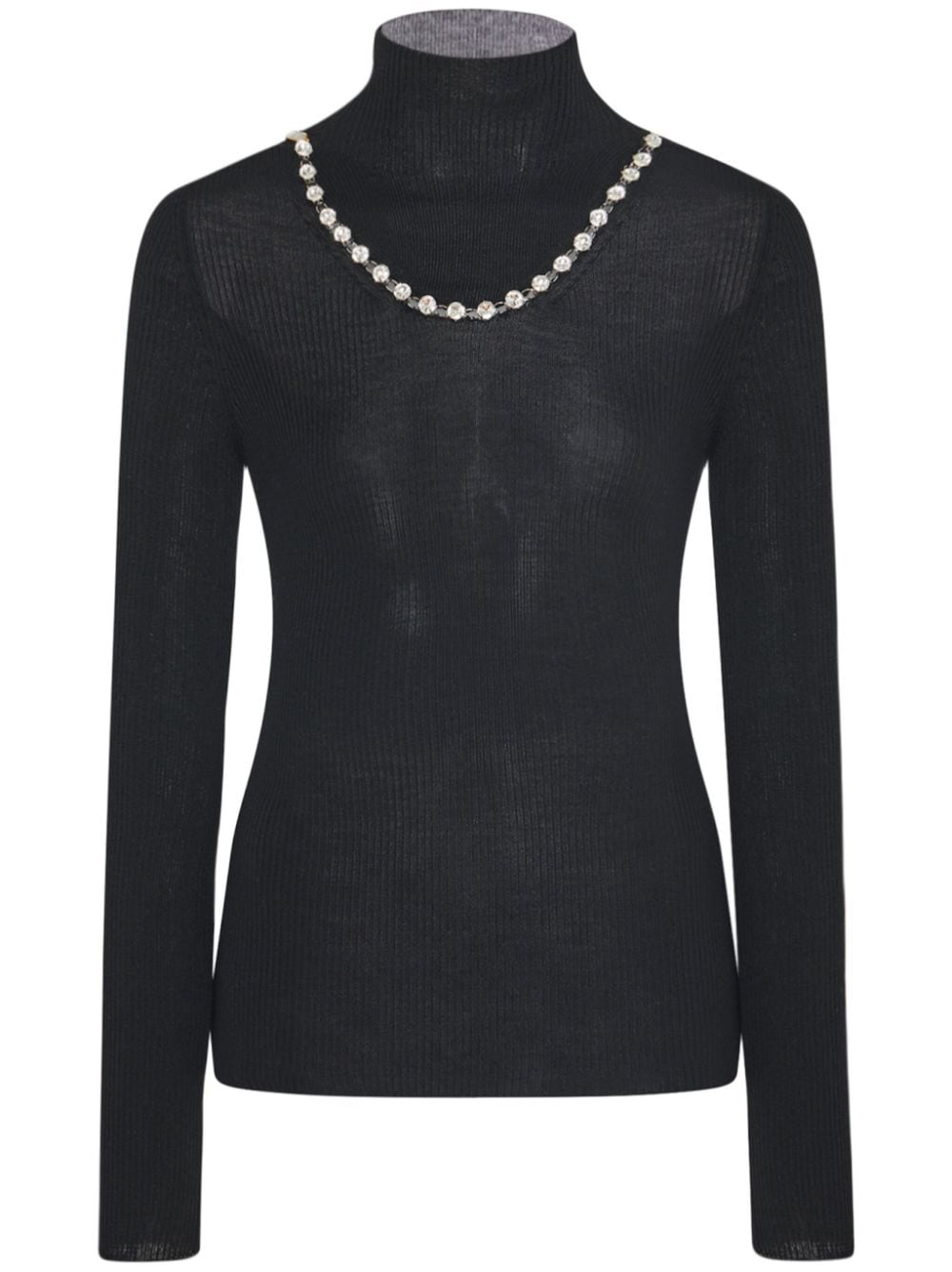 Rosetta Getty roll-neck crystal-embellished jumper - Black von Rosetta Getty