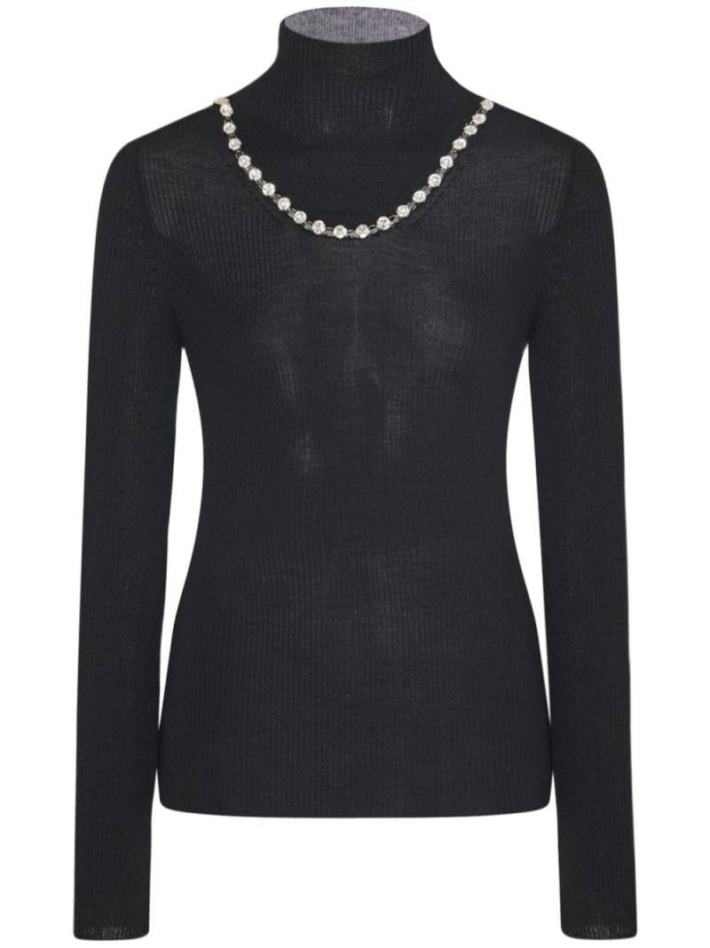 Rosetta Getty roll-neck crystal-embellished jumper - Black von Rosetta Getty