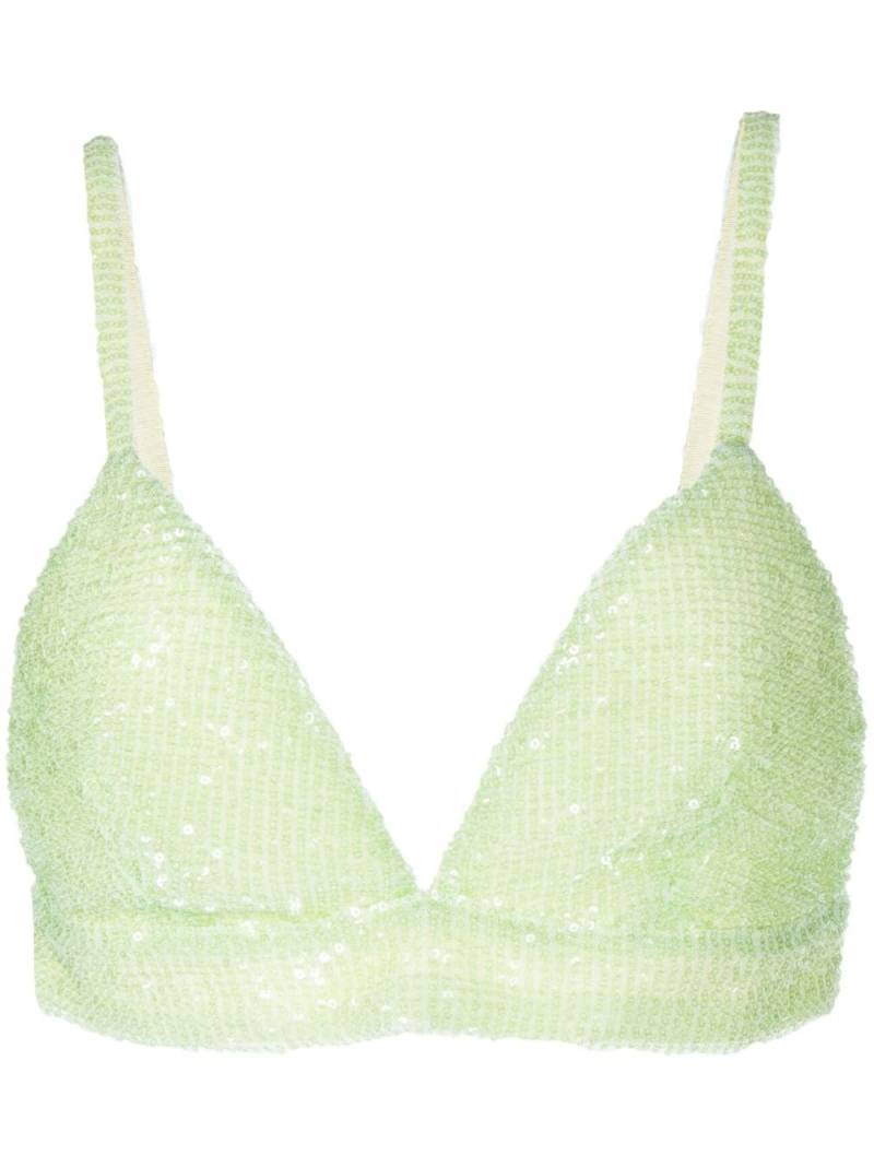 Rosetta Getty sequin-embellished bralette top - Green von Rosetta Getty