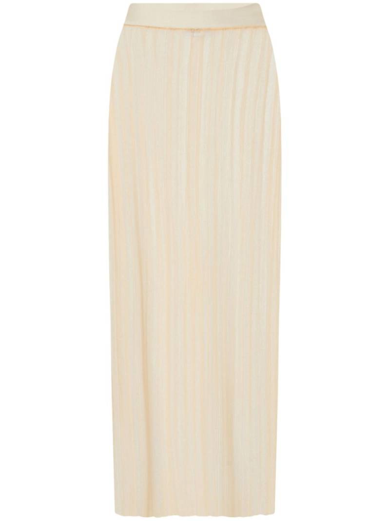 Rosetta Getty sheer plissé skirt - Neutrals von Rosetta Getty