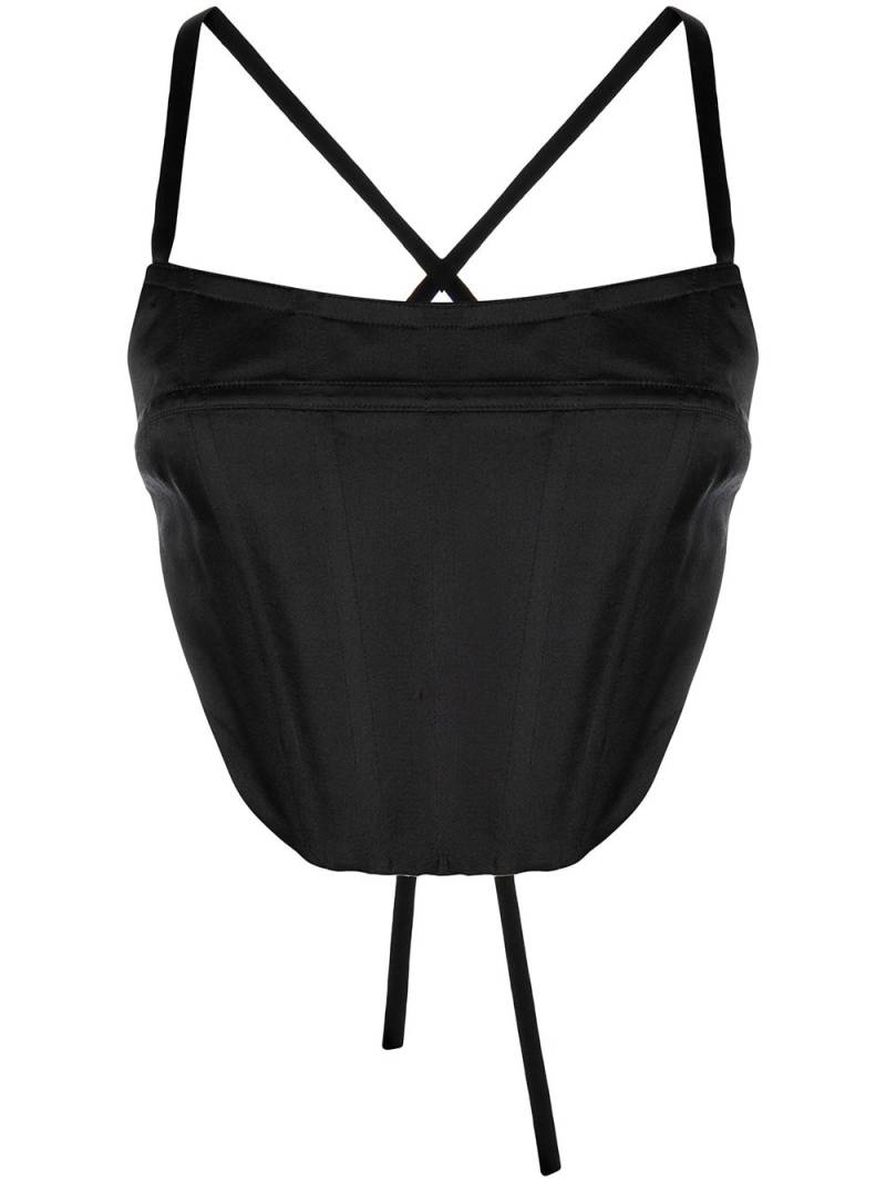 Rosetta Getty silk backless corset top - Black von Rosetta Getty