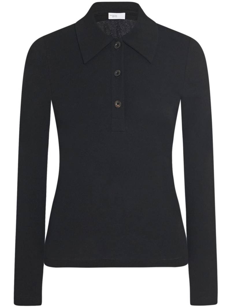 Rosetta Getty slim-cut organic cotton polo top - Black von Rosetta Getty