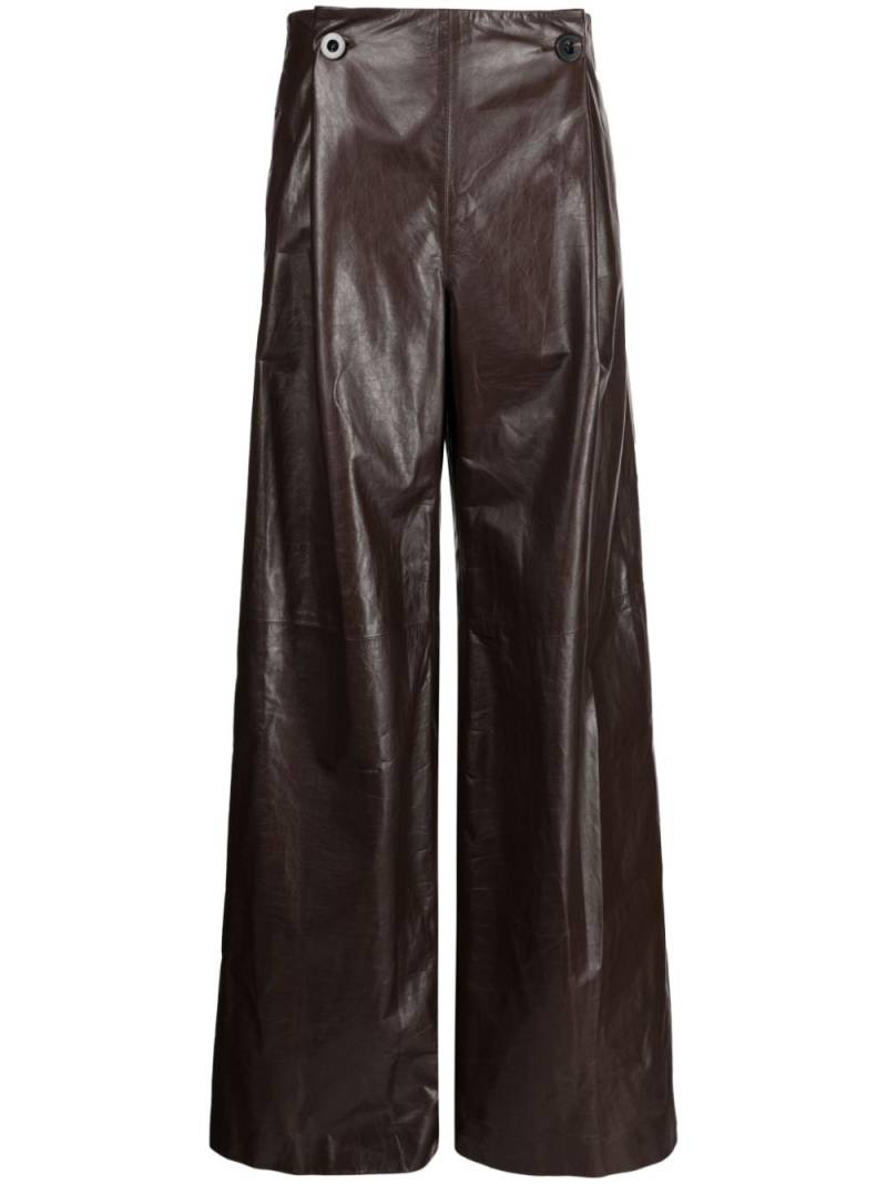 Rosetta Getty wide-leg leather trousers - Brown von Rosetta Getty