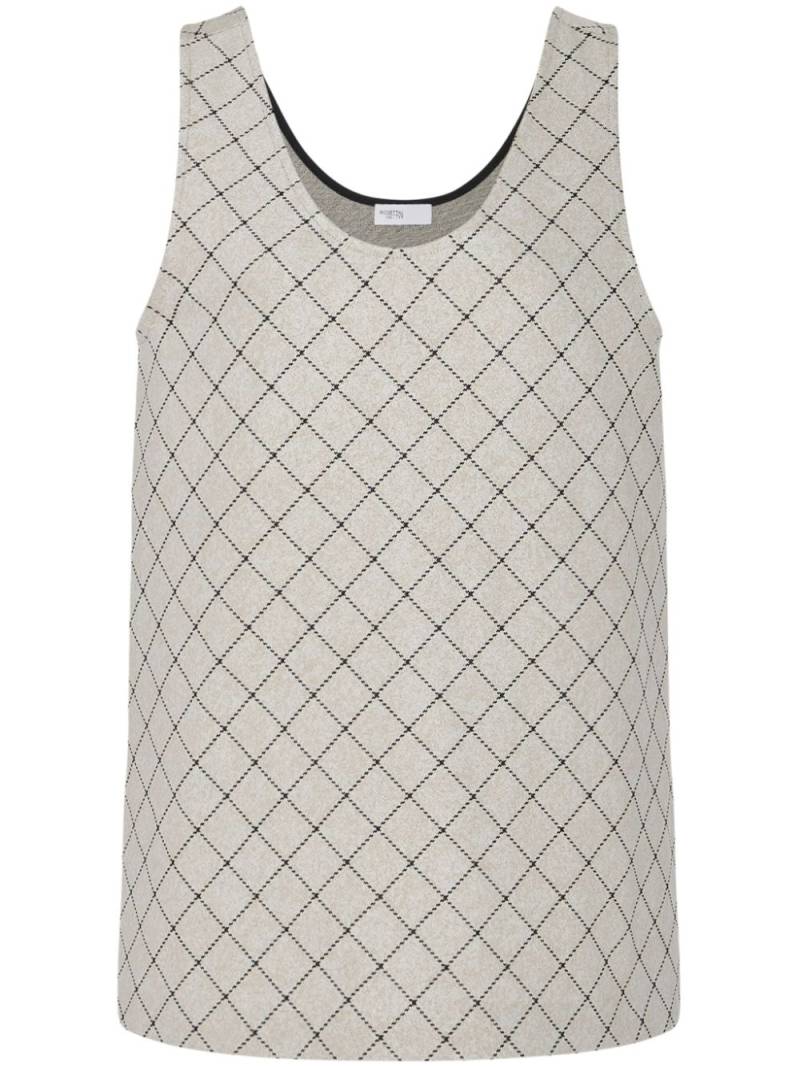 Rosetta Getty windowpane-print vest top - Neutrals von Rosetta Getty