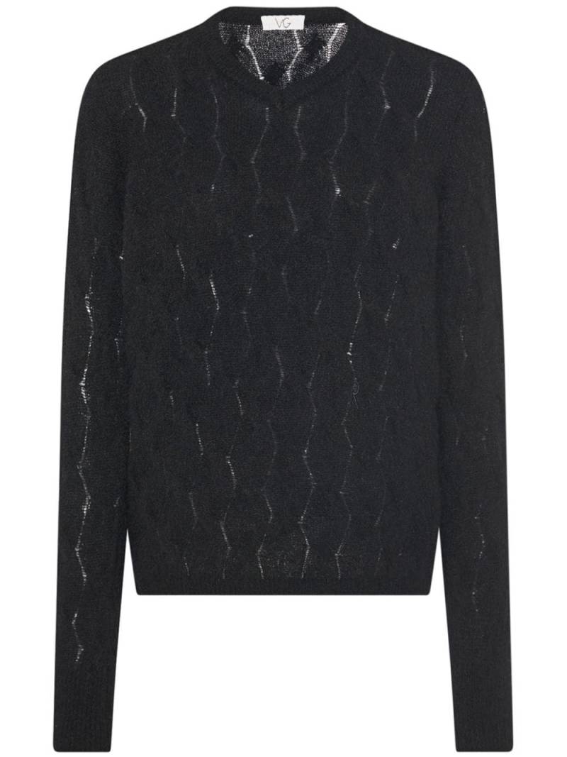 Rosetta Getty x Violet Getty pointelle-knit jumper - Black von Rosetta Getty