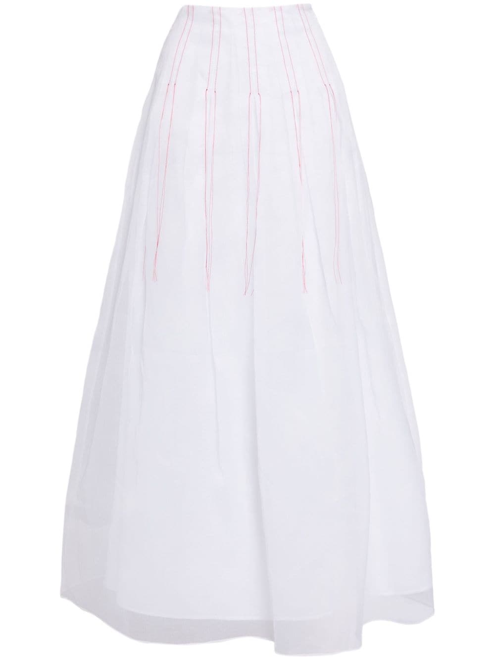 Rosie Assoulin contrast thread-detail cotton midi skirt - White von Rosie Assoulin