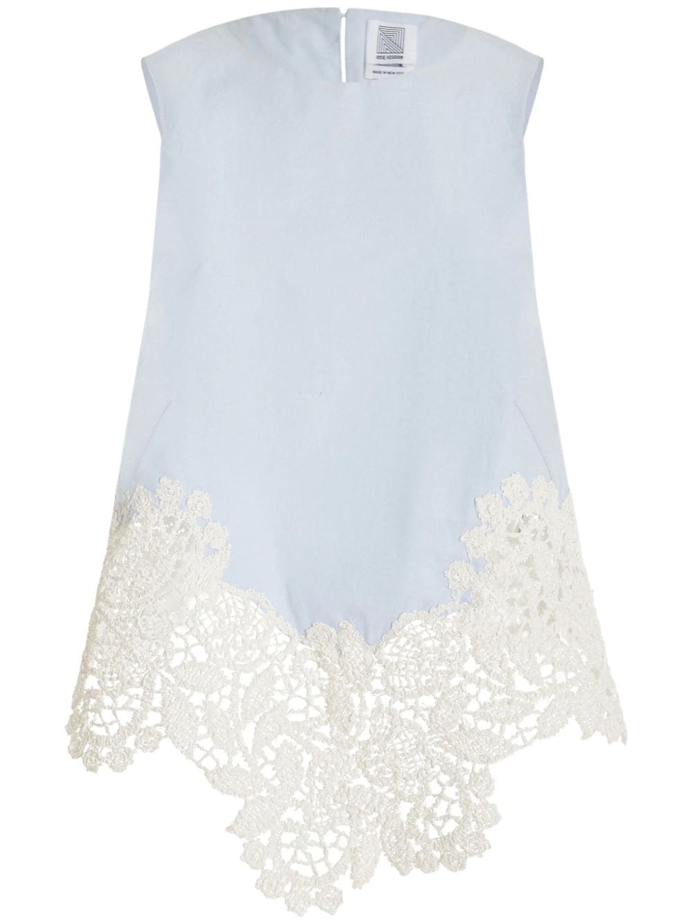 Rosie Assoulin lace-panelled top - Blue