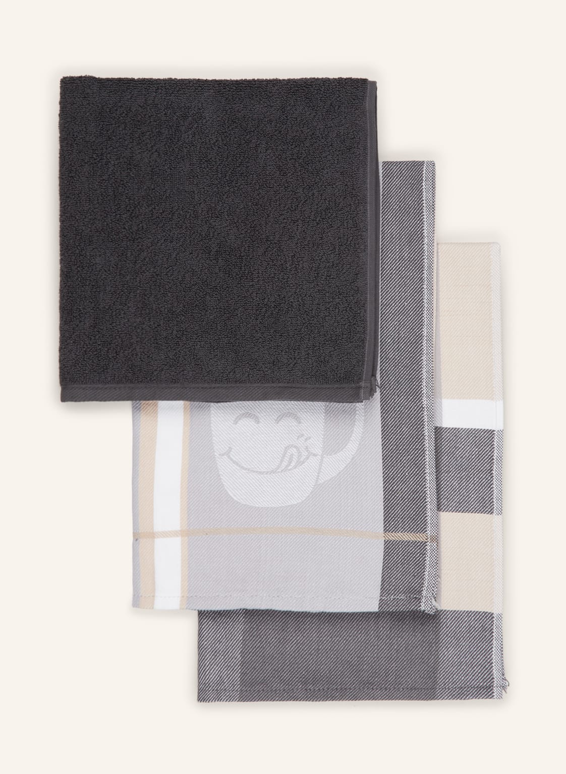 Ross 3er-Set Geschirrtücher grau Ross 3er-Set Geschirrtücher grau von Ross