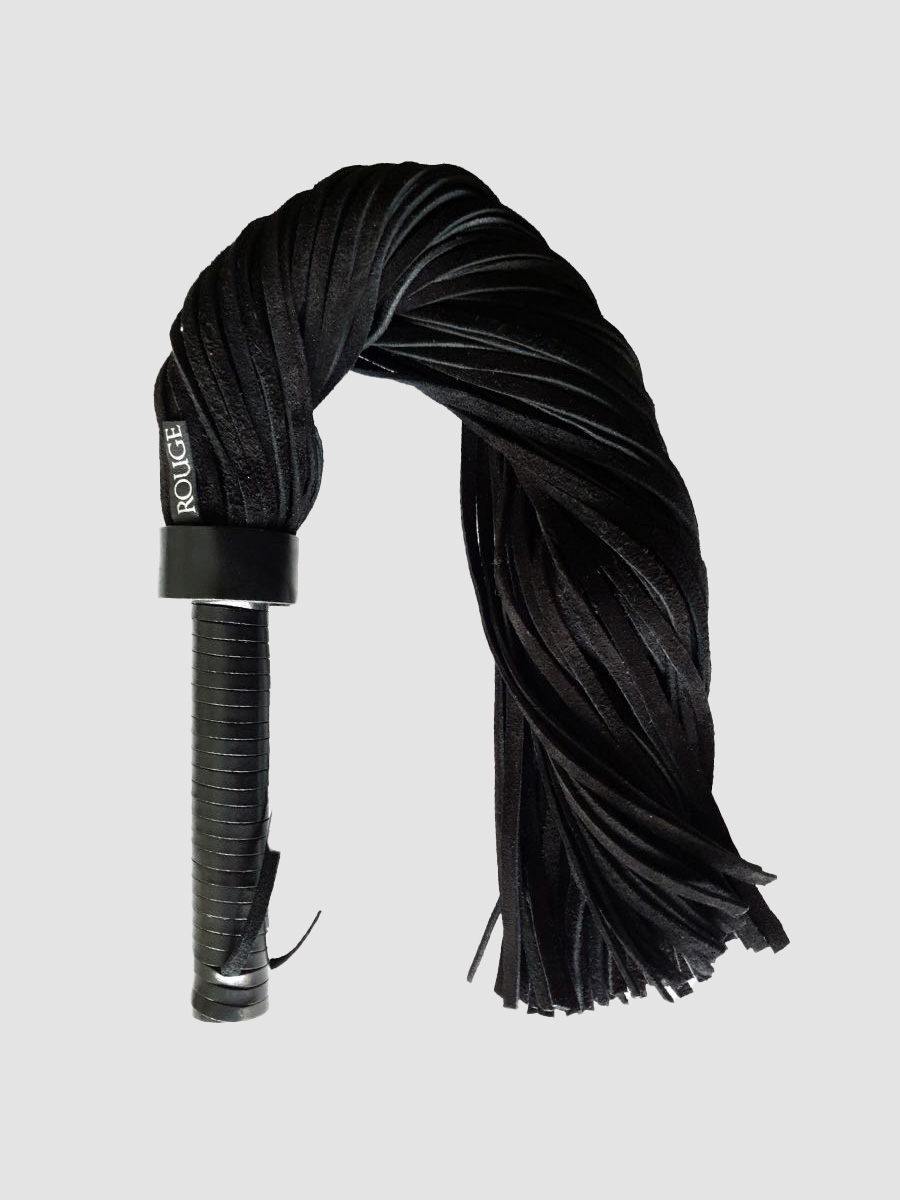 Rouge Suede Flogger Peitsche, Anfängergeeignet, Schwarz - Amorana von Rouge