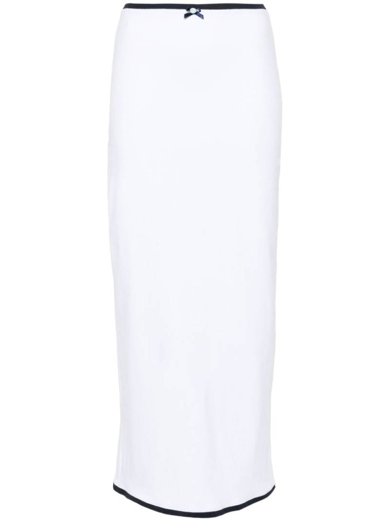 Rowen Rose contrast-trim maxi skirt - White von Rowen Rose