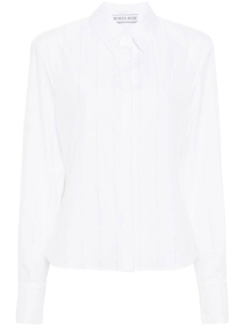 Rowen Rose crystal-embellished cotton shirt - White von Rowen Rose