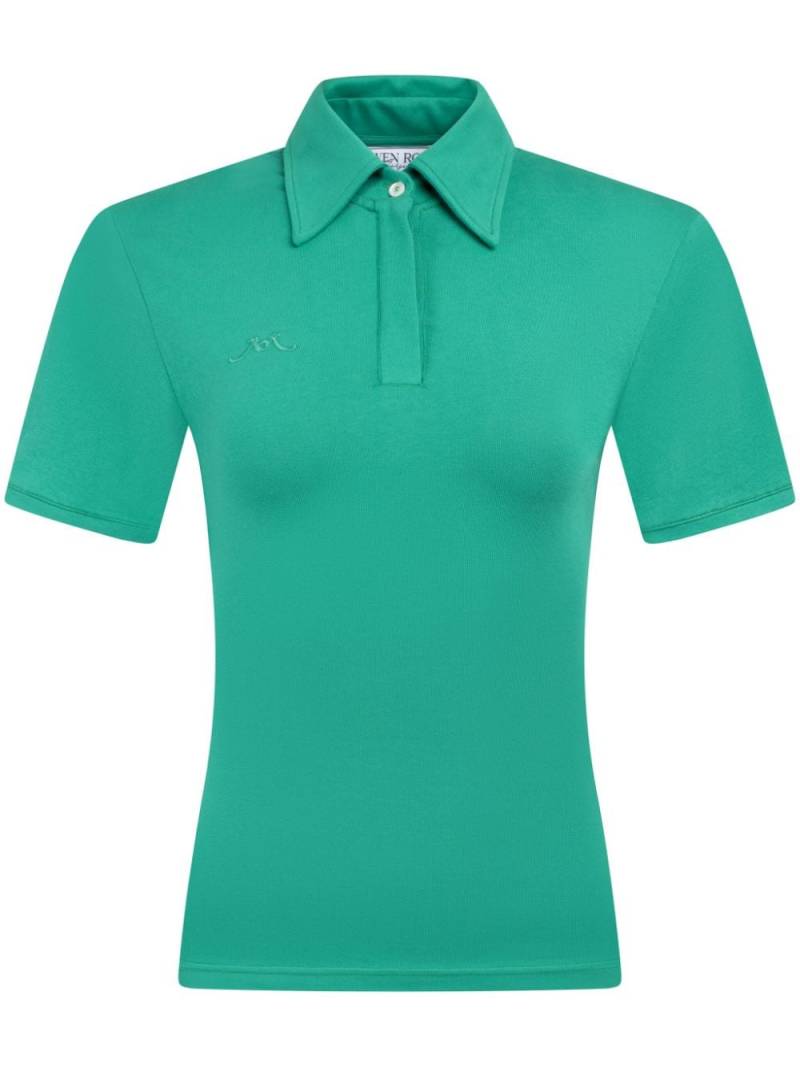 Rowen Rose shoulder-padded jersey polo shirt - Green von Rowen Rose