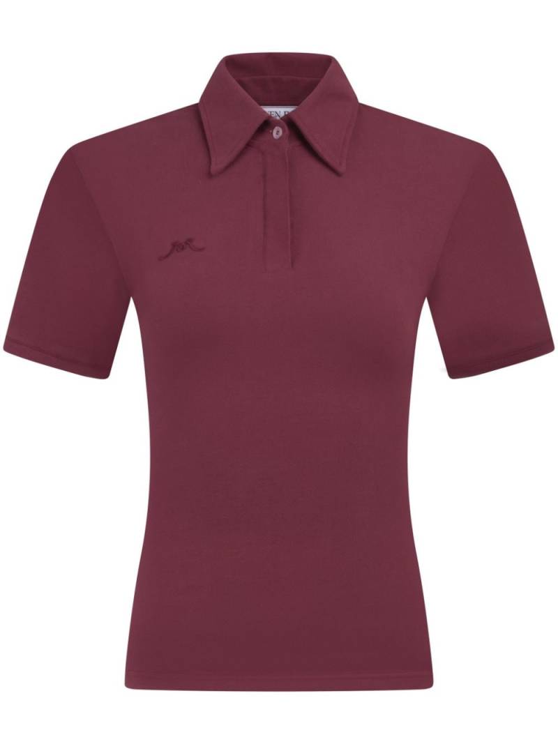 Rowen Rose shoulder-padded jersey polo shirt - Red von Rowen Rose