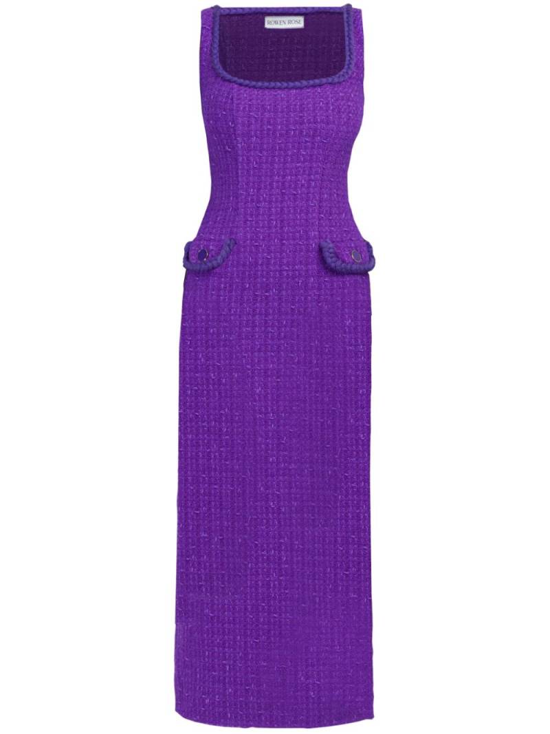 Rowen Rose tweed maxi dress - Purple von Rowen Rose