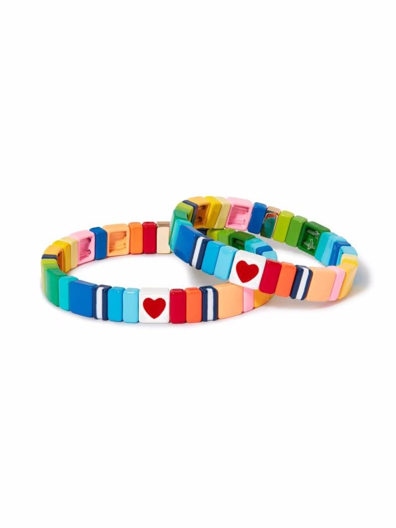 Roxanne Assoulin Mommy and Me rainbow hearts bracelet set - Multicolour von Roxanne Assoulin