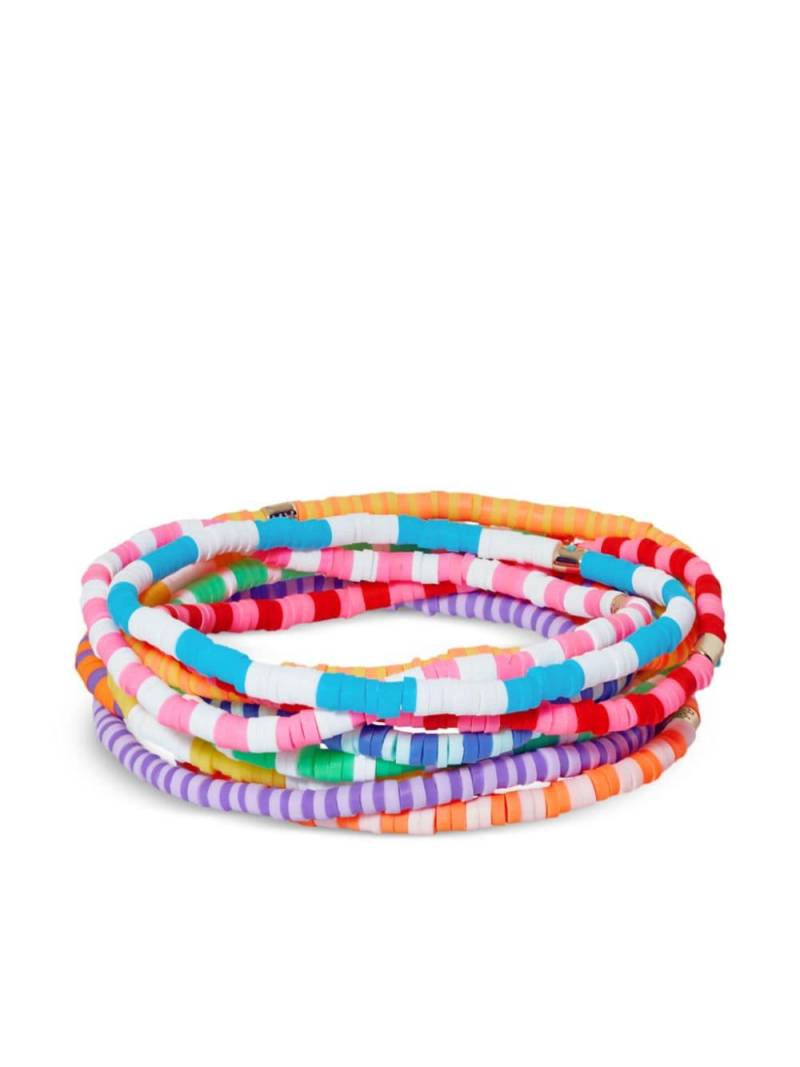 Roxanne Assoulin Technicolor Stripe bracelets (set of 10) - Blue von Roxanne Assoulin