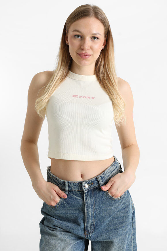 Roxy Iconic Days Geripptes Crop Tanktop | Egret | Damen  | L von Roxy