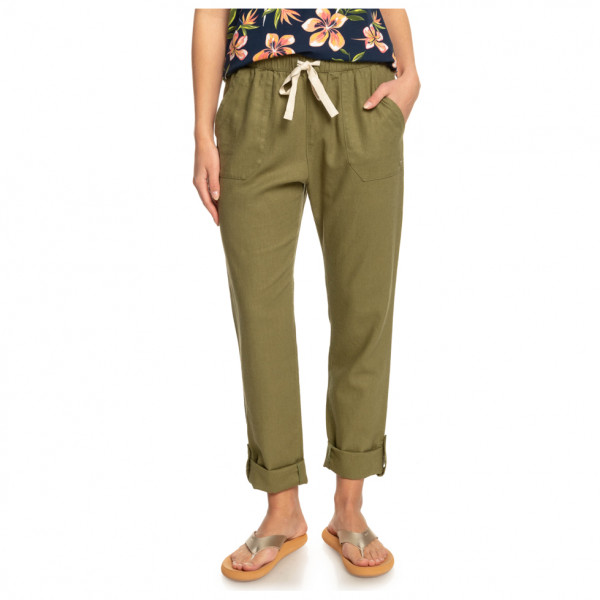 Roxy - Women's On The Seashore Linen Cargo Trousers - Freizeithose Gr L oliv von Roxy