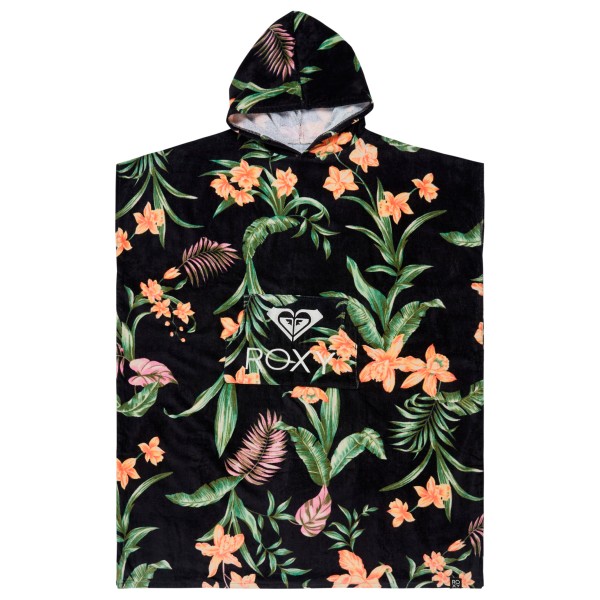 Roxy - Women's Stay Magical Printed Poncho Towel - Surf Poncho Gr One Size schwarz von Roxy