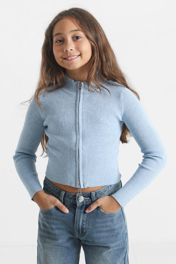 Ruby Girls Gerippter Cardigan | Hellblau | Mädchen  | 10 von Ruby Girls