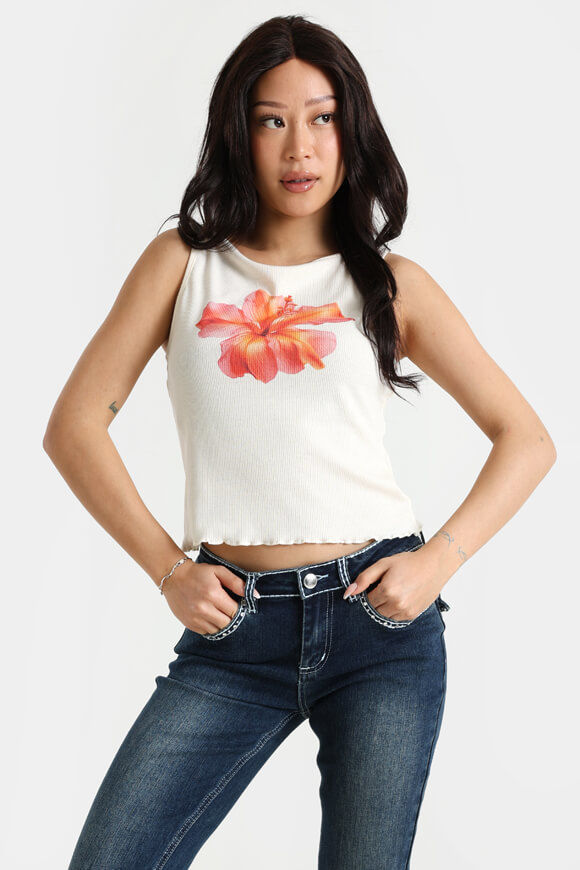 Ruby Geripptes Crop Top | Ecru | Damen  | L von Ruby