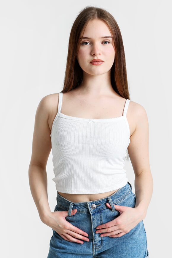 Ruby Geripptes Crop Trägertop | Offwhite | Damen  | L von Ruby