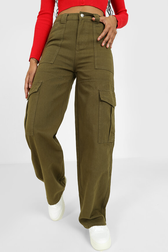 Ruby Wide Leg Cargohose | Olive | Damen  | 32 von Ruby