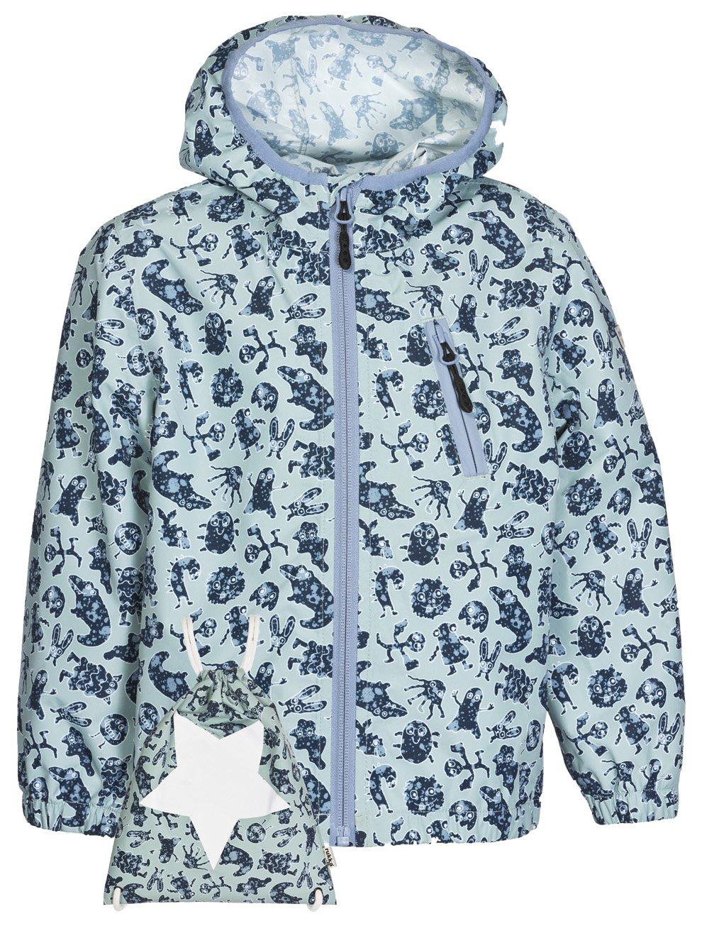 Kinder Regenjacke Travelino Blue Surf Monster Jungen Türkisblau 86 von Rukka