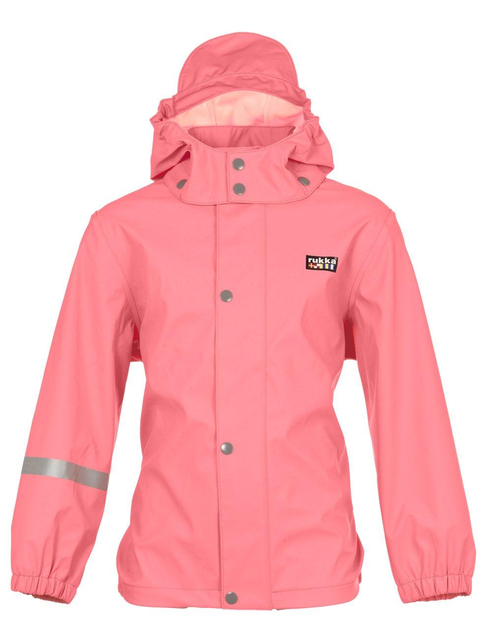 Kinder Regenjacke Joshi Neon Salmon Mädchen Pink 92 von Rukka