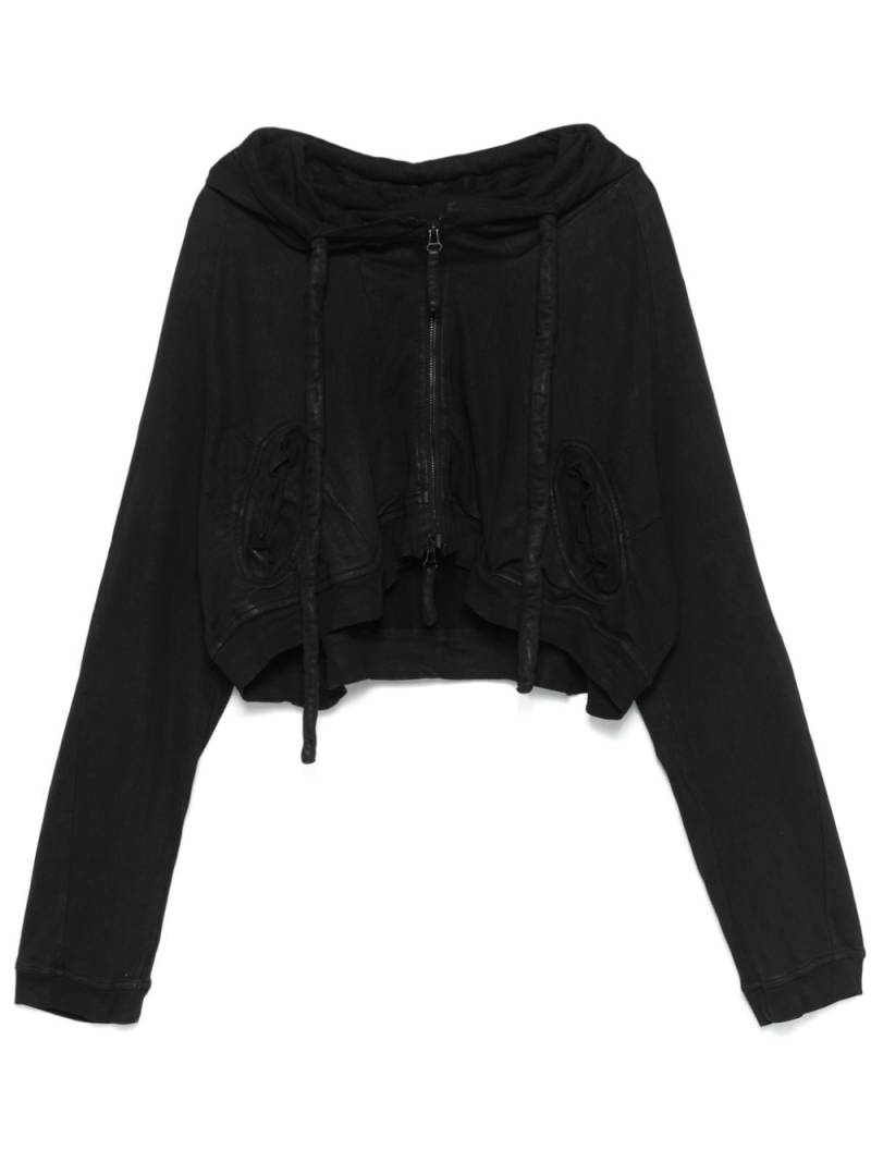 Rundholz cropped zip-up hoodie - Black von Rundholz